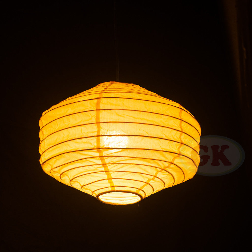 Kap Lampu Gantung Rotan LENTERA 18 D40 - Japandi Lantern Pendant Lampshade with Soft Warm Glow for Minimalist Interior Decor.