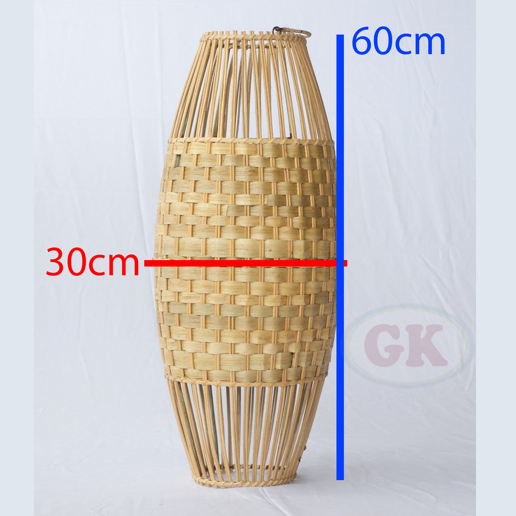 Kap Lampu Gantung Rotan RUSTIC 11 D30 - Artistic Rattan Lampshade Perfect Interior Decor for Livingroom, Bedroom, or Longue.