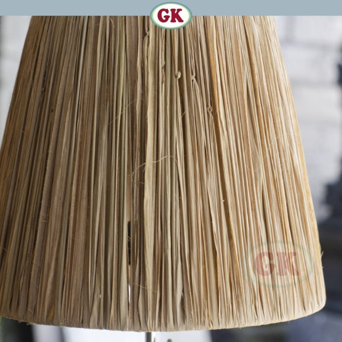 Kap Lampu Meja Rotan RUSTIC 24 D30 - Handwoven Rattan Table Lampshade Elegant Natural Decor for Bedroom, Livingroom, Lounge or Workspace.