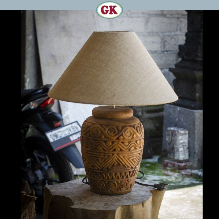 Kap Lampu Meja Rotan RUSTIC 25 D30 - Handwoven Rattan Table Lampshade Elegant Natural Decor for Bedroom, Livingroom, Lounge or Workspace.