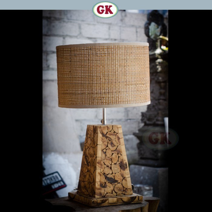 Kap Lampu Meja Rotan RUSTIC 15 D30 - Handwoven Rattan Table Lampshade Elegant Natural Decor for Bedroom, Livingroom, Lounge or Workspace.