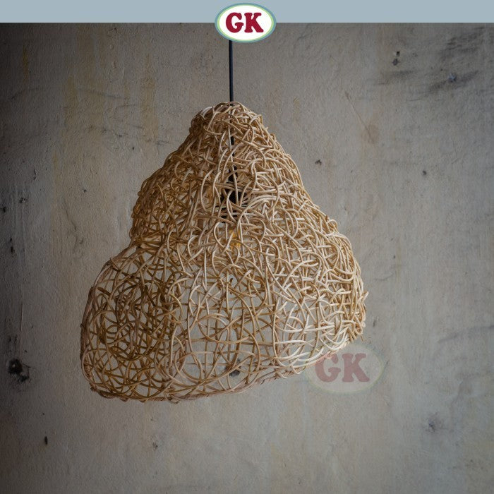 Kap Lampu Sarang BASIC 35 - Handcrafted Rattan Lampshade Perfect Interior Decor for Cafe, Resto, or Home.