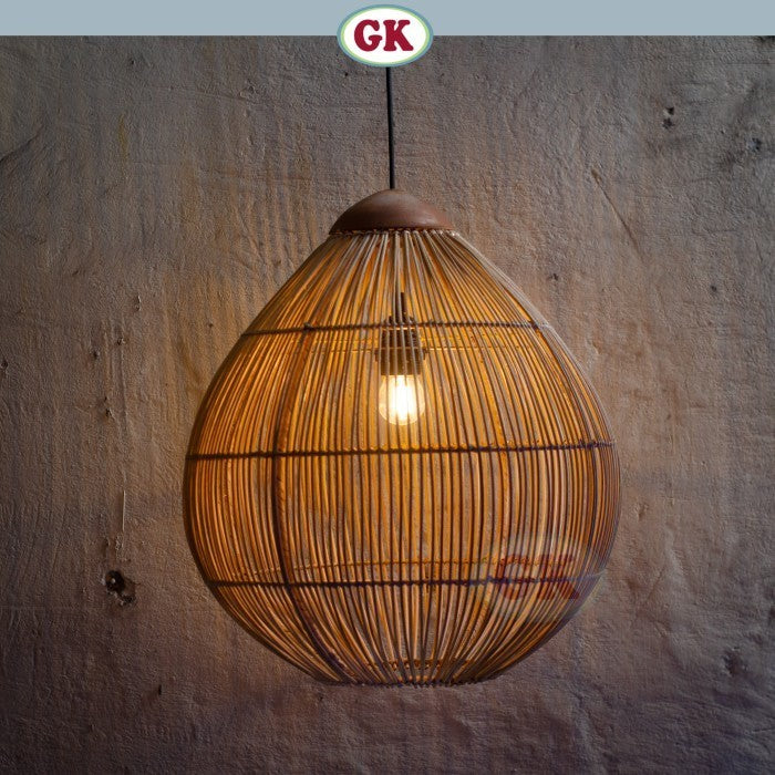 Kap Lampu Gantung Rotan KUBAH 10 - Dekorasi Lampu Sarang