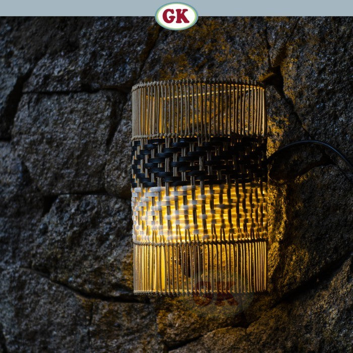Kap Lampu Dinding Rotan RUSTIC 27 D20 - Lampu Dekorasi Dinding Estetik Interior Kamar Restoran Event