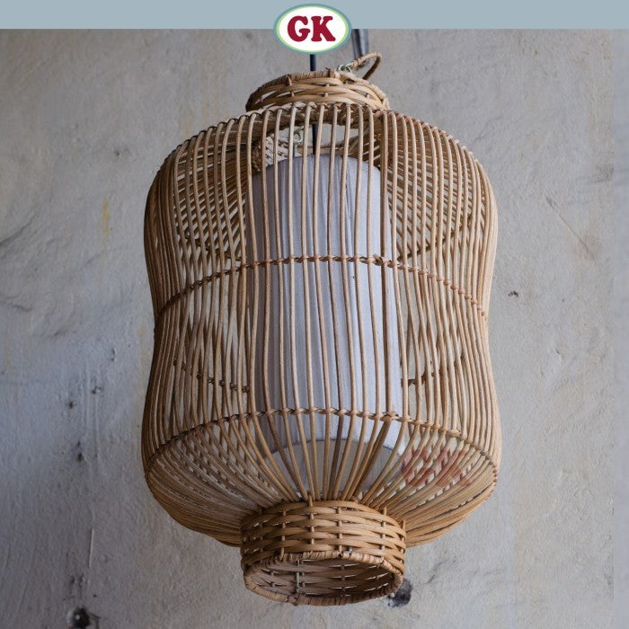 Kap Lampu Gantung Rotan LENTERA 10 D30 - Handcrafted Rattan Lampshade Perfect Interior Decor for Cafe, Resto, Hotel or Home.