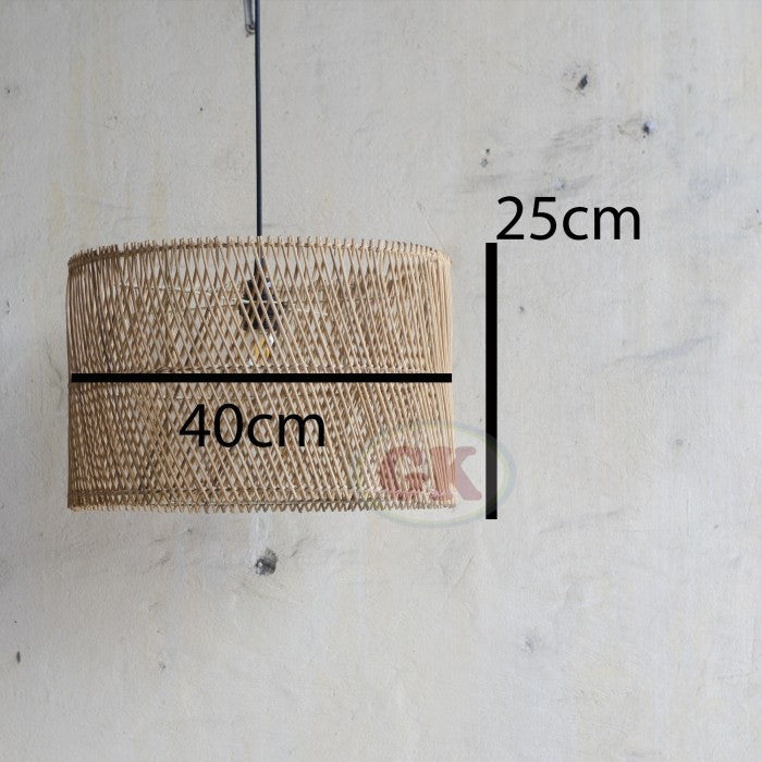 Kap Lampu Gantung Rotan BASIC 86 D40 - Lampion Dekorasi Rattan Gantung
