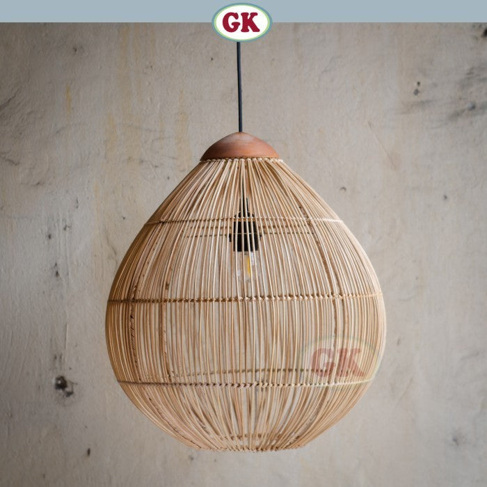 Kap Lampu Gantung Rotan KUBAH 10 - Dekorasi Lampu Sarang