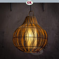 Kap Lampu Gantung Rotan LENTERA 19 D30 - Artistic Globe Pendant Lamp with Handwoven Rattan for Boho Rustic Decor in Café, Resto, Hotel, Villa or Home.