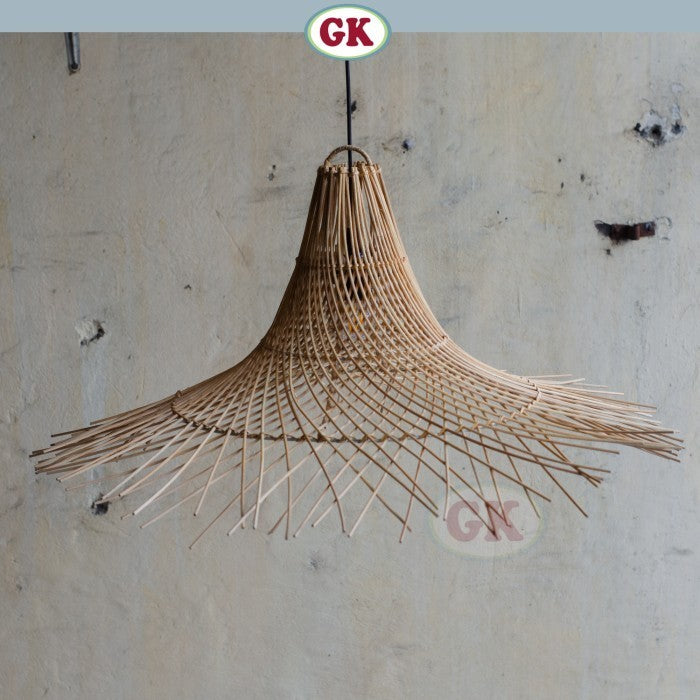 Kap Lampu Gantung Rotan RUSTIC 06 - Artistic Rattan Lampshade Perfect Interior Decor for Livingroom, Bedroom, or Longue.