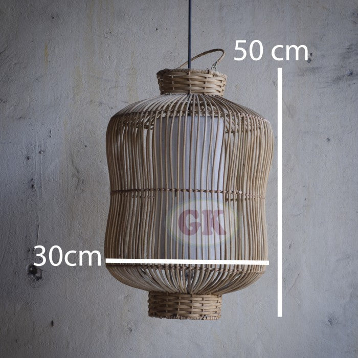 Kap Lampu Gantung Rotan LENTERA 10 D30 - Handcrafted Rattan Lampshade Perfect Interior Decor for Cafe, Resto, Hotel or Home.