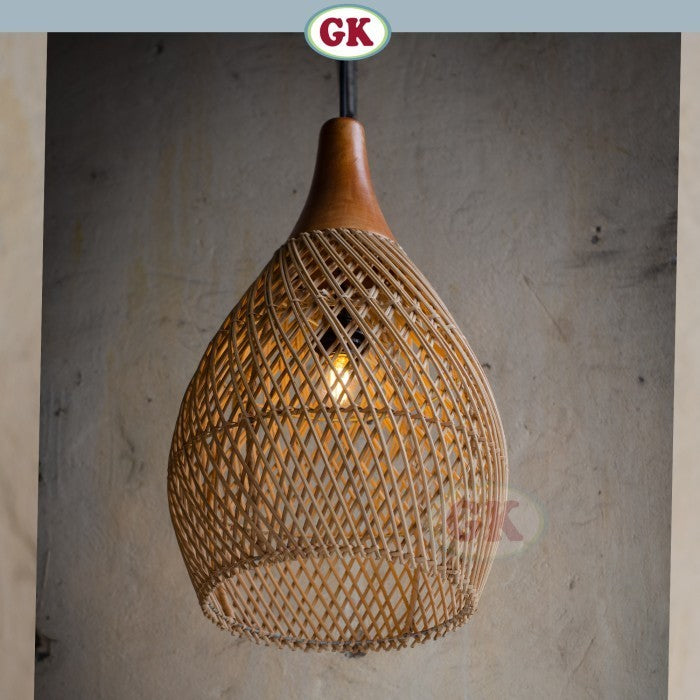 Kap Lampu Gantung Rotan KUBAH 11 - Dekorasi Lampu Sarang