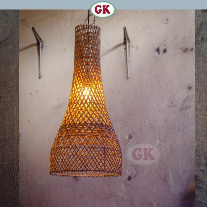 Kap Lampu Gantung Rotan BASIC 37 D30 - Handcrafted Rattan Lampshade Perfect Interior Decor for Cafe, Resto, or Home.