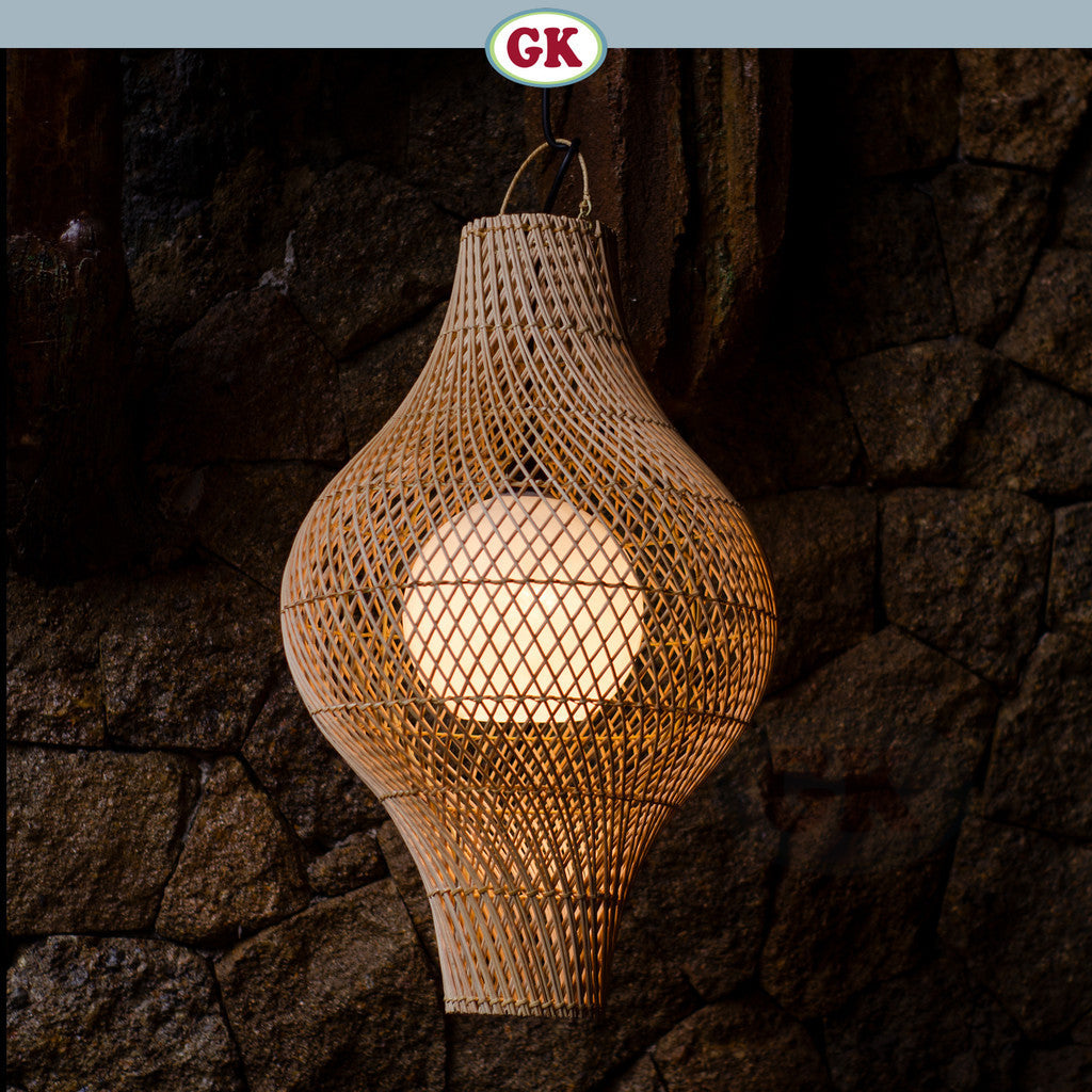 Kap Lampu Gantung Rotan FIBER 03 D40 - Artistic Rattan Lampshade Perfect Interior Decor for Livingroom, Bedroom, or Longue.