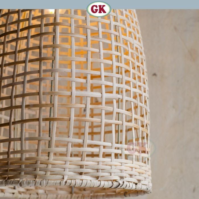 Kap Lampu Gantung Rotan BASIC 36 D25 - Handcrafted Rattan Lampshade Perfect Interior Decor for Cafe, Resto, or Home.