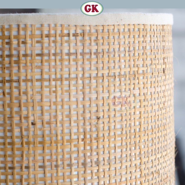Kap Lampu Meja Rotan RUSTIC 15 D30 - Handwoven Rattan Table Lampshade Elegant Natural Decor for Bedroom, Livingroom, Lounge or Workspace.