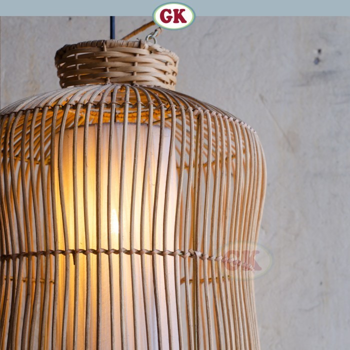 Kap Lampu Gantung Rotan LENTERA 10 D30 - Handcrafted Rattan Lampshade Perfect Interior Decor for Cafe, Resto, Hotel or Home.