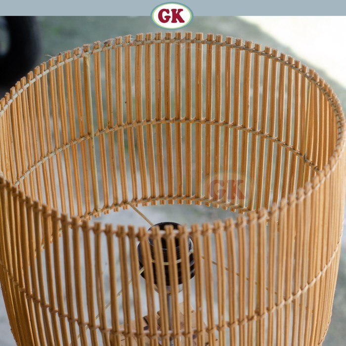 Kap Lampu Meja Rotan RUSTIC 17 D30 - Handwoven Rattan Table Lampshade Elegant Natural Decor for Bedroom, Livingroom, Lounge or Workspace.