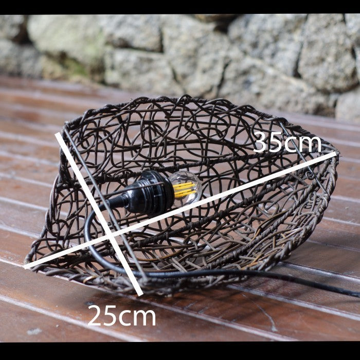Kap Lampu Dinding Rotan RUSTIC 28 D20 - Lampu Dekorasi Dinding Estetik Interior Kamar Restoran Event