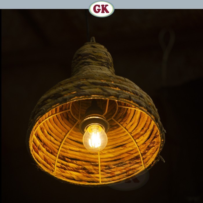 Kap Lampu Gantung Pelepah Pisang RUSTIC 39 D25 - Artistic Lampshade Perfect Interior Decor for Livingroom, Bedroom, or Longue.