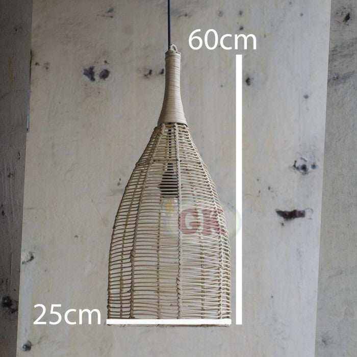 Kap Lampu Gantung Rotan BASIC 36 D25 - Handcrafted Rattan Lampshade Perfect Interior Decor for Cafe, Resto, or Home.