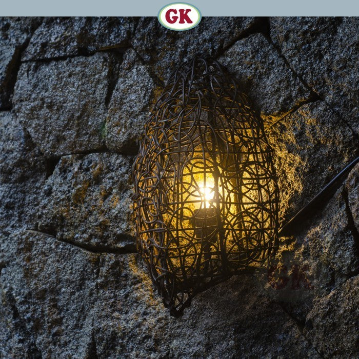 Kap Lampu Dinding Rotan RUSTIC 28 D20 - Lampu Dekorasi Dinding Estetik Interior Kamar Restoran Event