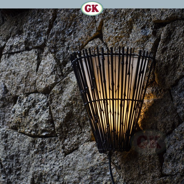 Kap Lampu Dinding Rotan RUSTIC 29 D30 - Lampu Dekorasi Dinding Estetik Interior Kamar Restoran Event