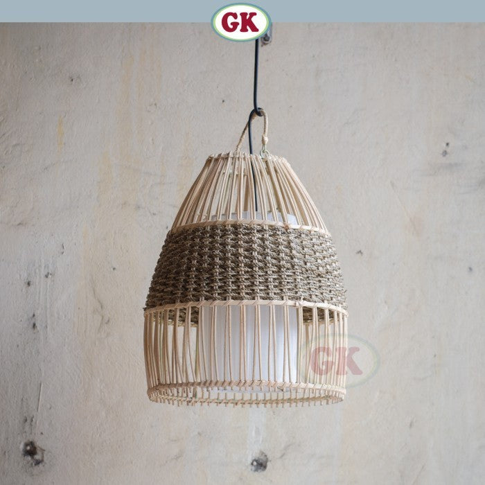Kap Lampu Gantung Rotan LENTERA 12 D25 - Handcrafted Rattan Lampshade Perfect Interior Decor for Cafe, Resto, Hotel or Home.