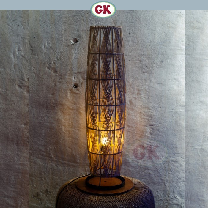Kap Lampu Stand BASIC 66 - Handcrafted Rattan Standing Lampshade Best Interior Decor for Livingroom, Bedroom, or Longue.