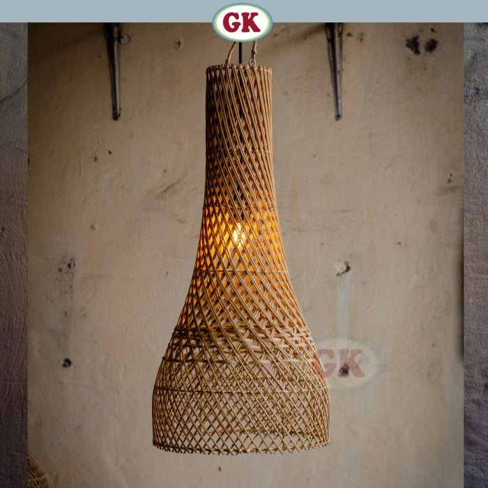 Kap Lampu Gantung Rotan BASIC 37 D30 - Handcrafted Rattan Lampshade Perfect Interior Decor for Cafe, Resto, or Home.