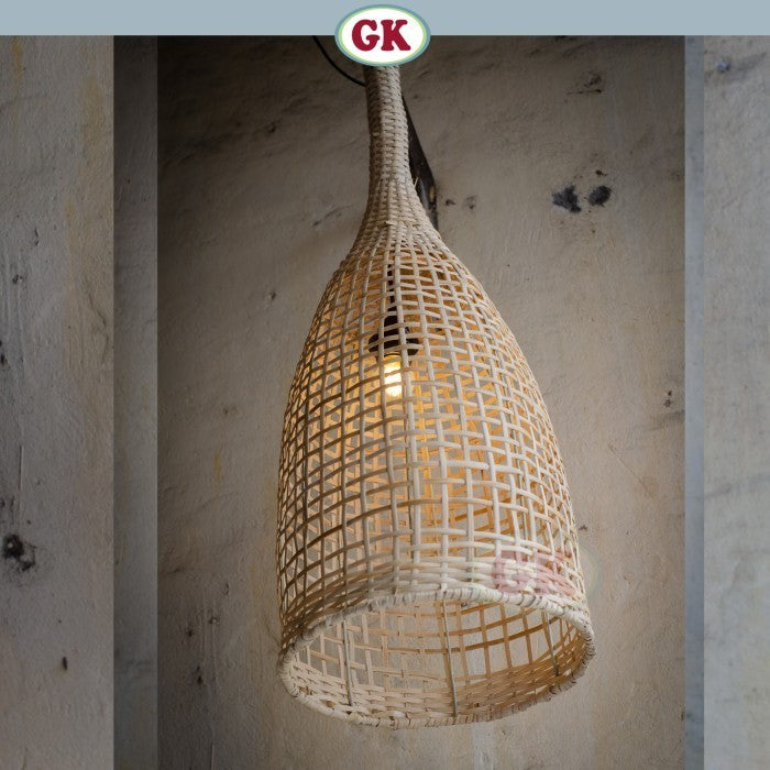 Kap Lampu Gantung Rotan BASIC 36 D25 - Handcrafted Rattan Lampshade Perfect Interior Decor for Cafe, Resto, or Home.