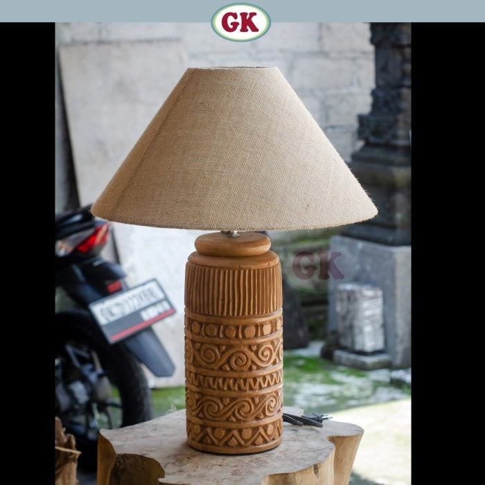 Kap Lampu Meja Rotan RUSTIC 21 D30 - Handwoven Rattan Table Lampshade Elegant Natural Decor for Bedroom, Livingroom, Lounge or Workspace.