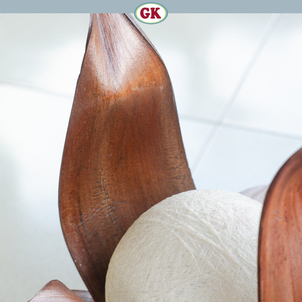 Kap Lampu Meja Pelepah Pisang RUSTIC 44 - Handwoven Table Lampshade Elegant Natural Decor for Bedroom, Livingroom, Lounge or Workspace.