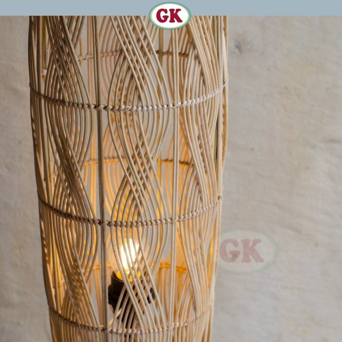 Kap Lampu Stand BASIC 66 - Handcrafted Rattan Standing Lampshade Best Interior Decor for Livingroom, Bedroom, or Longue.
