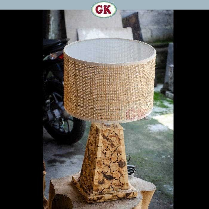 Kap Lampu Meja Rotan RUSTIC 15 D30 - Handwoven Rattan Table Lampshade Elegant Natural Decor for Bedroom, Livingroom, Lounge or Workspace.