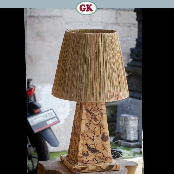 Kap Lampu Meja Rotan RUSTIC 19 D30 - Handwoven Rattan Table Lampshade Elegant Natural Decor for Bedroom, Livingroom, Lounge or Workspace.