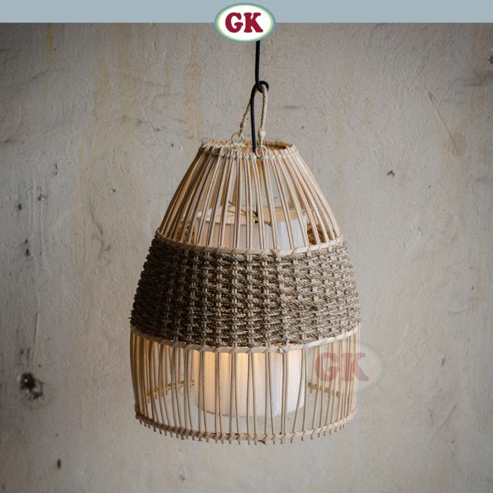 Kap Lampu Gantung Rotan LENTERA 12 D25 - Handcrafted Rattan Lampshade Perfect Interior Decor for Cafe, Resto, Hotel or Home.