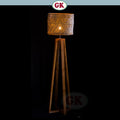 Kap Lampu Standing Rotan RUSTIC 30 D40 - Modern Japandi Rattan Tripod Floor Lampshade for Natural Minimalist Interior in Home, Resto, Cafe, or Villa.