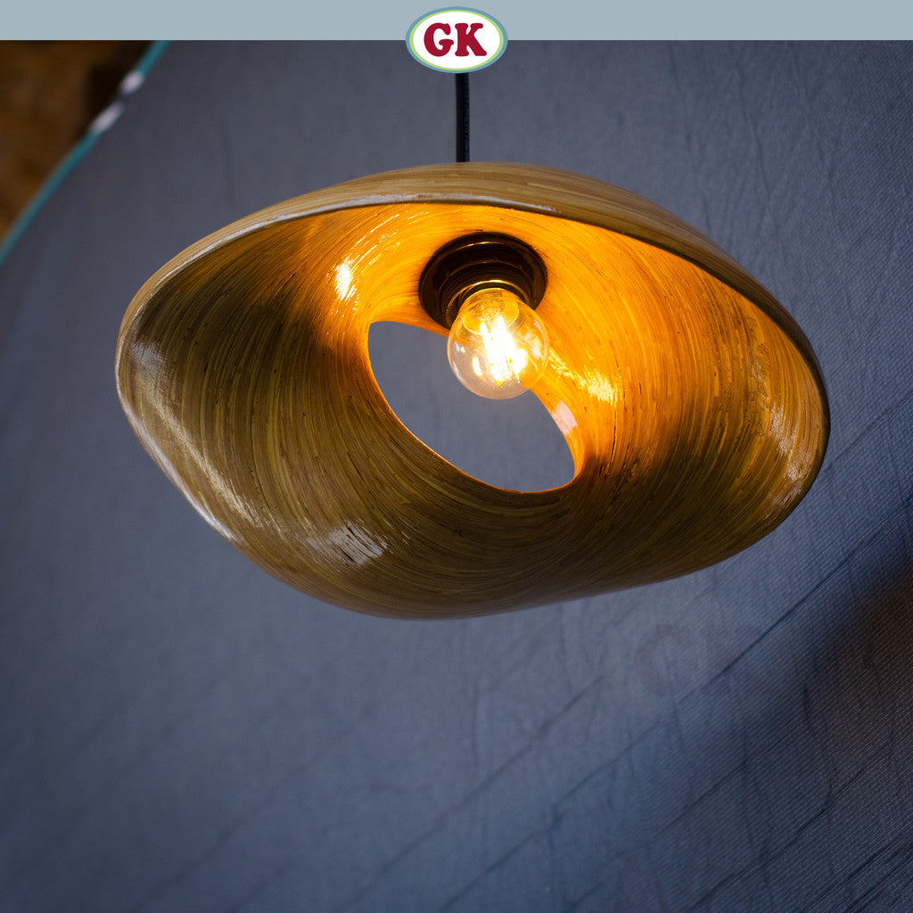 Kap Lampu Gantung Bambu BAMBOO 01 - Handcrafted Rattan Artistic Lampshade Best Interior Decor for Cafe, Resto, Hotel or Home.