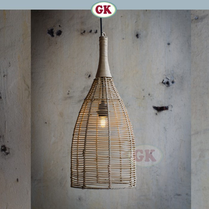 Kap Lampu Gantung Rotan BASIC 36 D25 - Handcrafted Rattan Lampshade Perfect Interior Decor for Cafe, Resto, or Home.