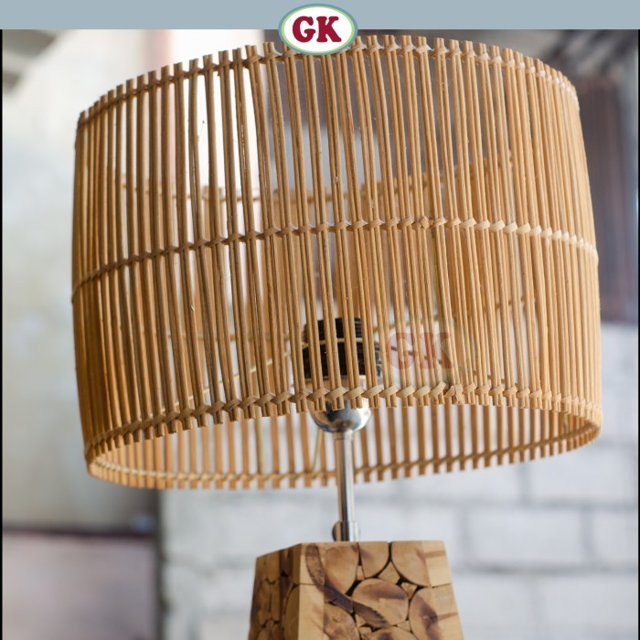 Kap Lampu Meja Rotan RUSTIC 17 D30 - Handwoven Rattan Table Lampshade Elegant Natural Decor for Bedroom, Livingroom, Lounge or Workspace.