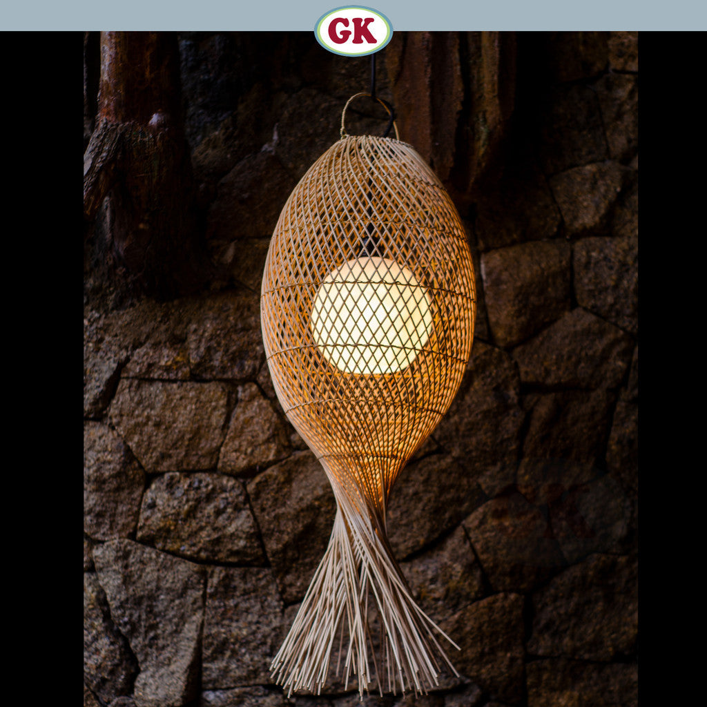 Kap Lampu Gantung Rotan FIBER 04 D30 - Artistic Rattan Lampshade Perfect Interior Decor for Livingroom, Bedroom, or Longue.