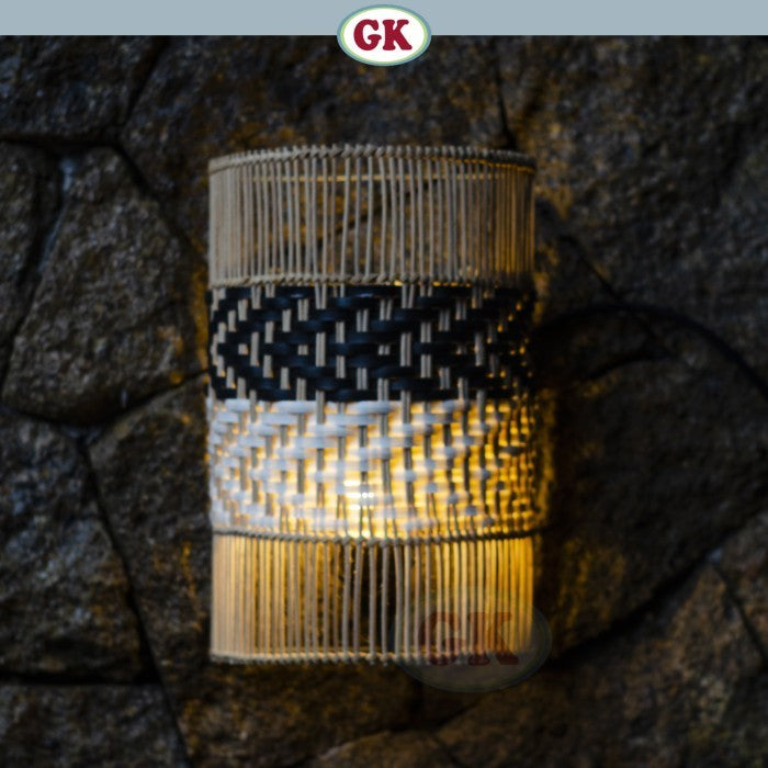 Kap Lampu Dinding Rotan RUSTIC 27 D20 - Lampu Dekorasi Dinding Estetik Interior Kamar Restoran Event