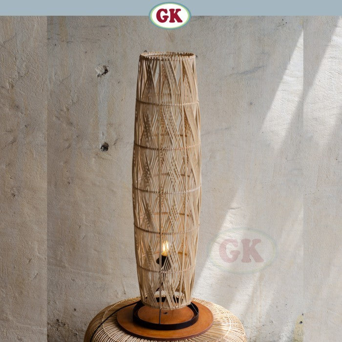 Kap Lampu Stand BASIC 66 - Handcrafted Rattan Standing Lampshade Best Interior Decor for Livingroom, Bedroom, or Longue.