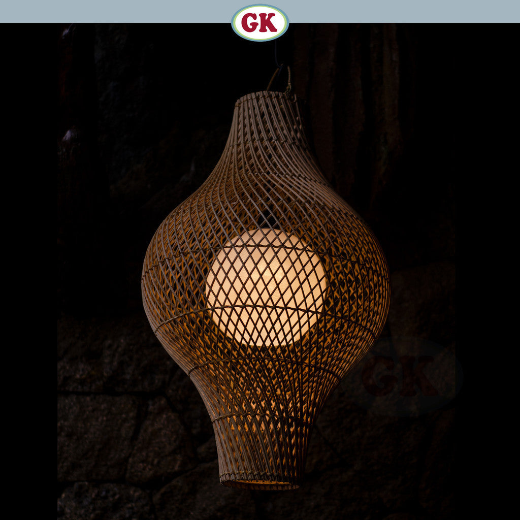 Kap Lampu Gantung Rotan FIBER 03 D40 - Artistic Rattan Lampshade Perfect Interior Decor for Livingroom, Bedroom, or Longue.