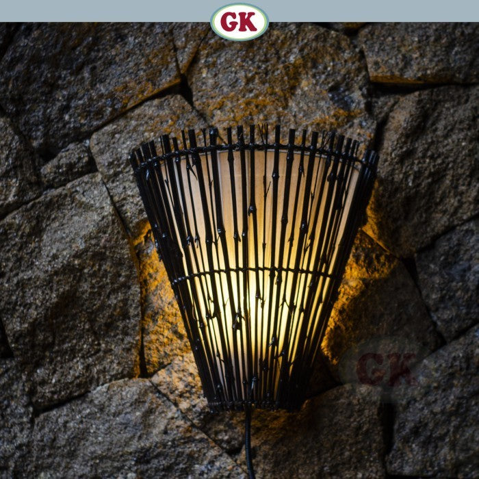 Kap Lampu Dinding Rotan RUSTIC 29 D30 - Lampu Dekorasi Dinding Estetik Interior Kamar Restoran Event