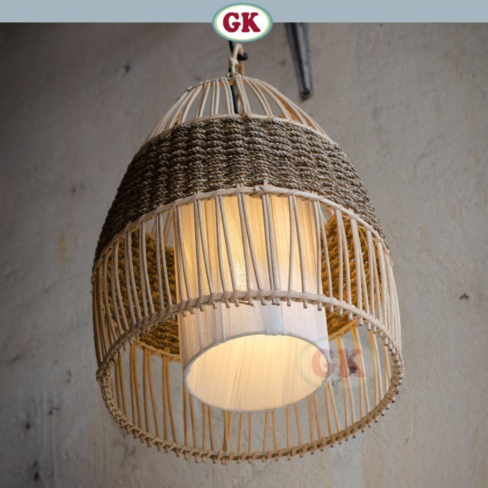 Kap Lampu Gantung Rotan LENTERA 12 D25 - Handcrafted Rattan Lampshade Perfect Interior Decor for Cafe, Resto, Hotel or Home.