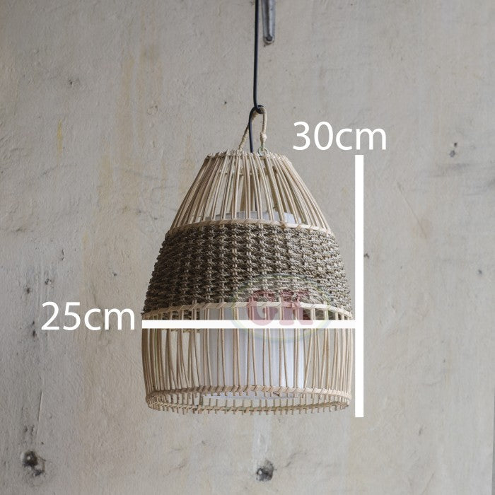 Kap Lampu Gantung Rotan LENTERA 12 D25 - Handcrafted Rattan Lampshade Perfect Interior Decor for Cafe, Resto, Hotel or Home.