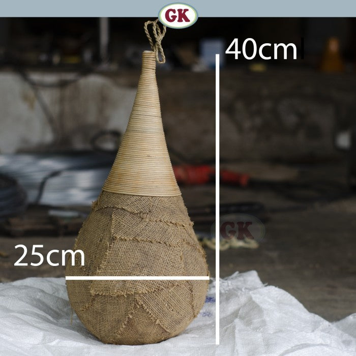 Kap Lampu Gantung Rotan RUSTIC 40 D25 - Artistic Lampshade Perfect Interior Decor for Livingroom, Bedroom, or Longue.