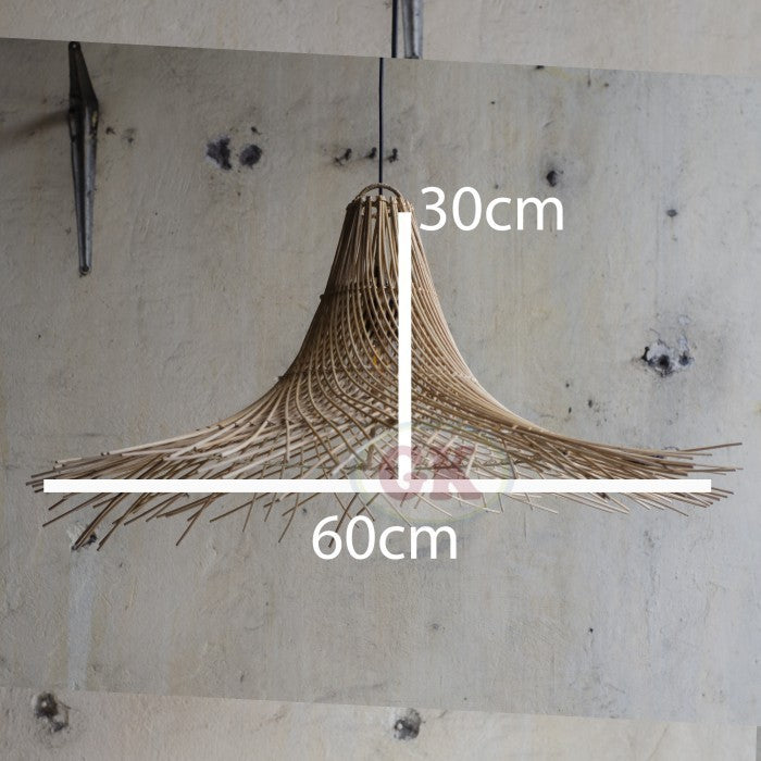 Kap Lampu Gantung Rotan RUSTIC 06 - Artistic Rattan Lampshade Perfect Interior Decor for Livingroom, Bedroom, or Longue.