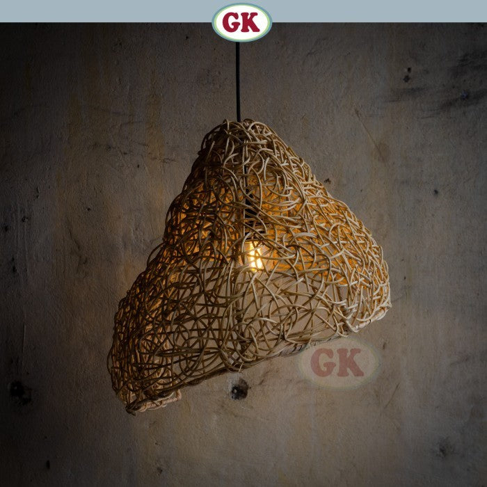 Kap Lampu Sarang BASIC 35 - Handcrafted Rattan Lampshade Perfect Interior Decor for Cafe, Resto, or Home.